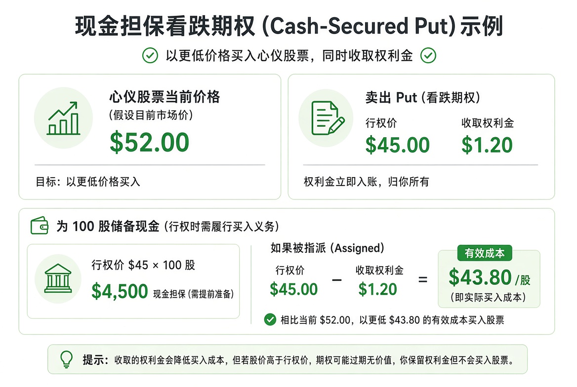 被指派时的有效成本：行权价减去已经收到的权利金。